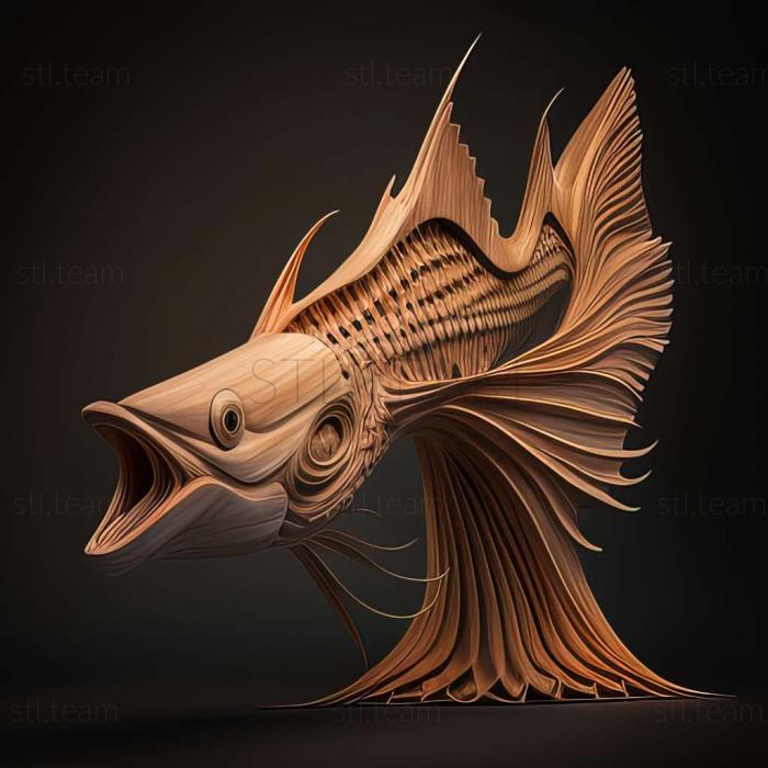 3D model Long  whiskered dianema fish (STL)